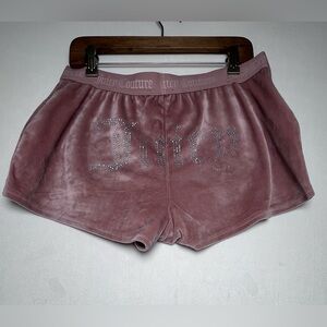 Juicy Couture Pink Velour Women’s Rhinestone Y2K Shorts